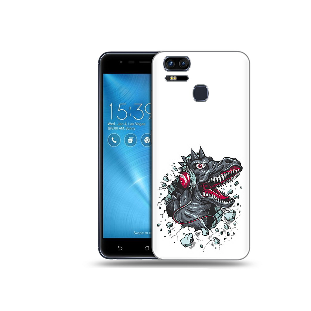 

Чехол MyPads Tocco для Asus ZenFone 3 Нарисованный динозавр в наушниках (PT51214.656.124), Прозрачный, Tocco