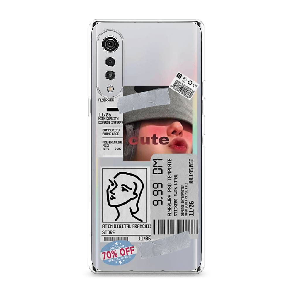 

Чехол на LG Velvet 4G "Cute girl collage", Розовый;серый;голубой, 84450-6