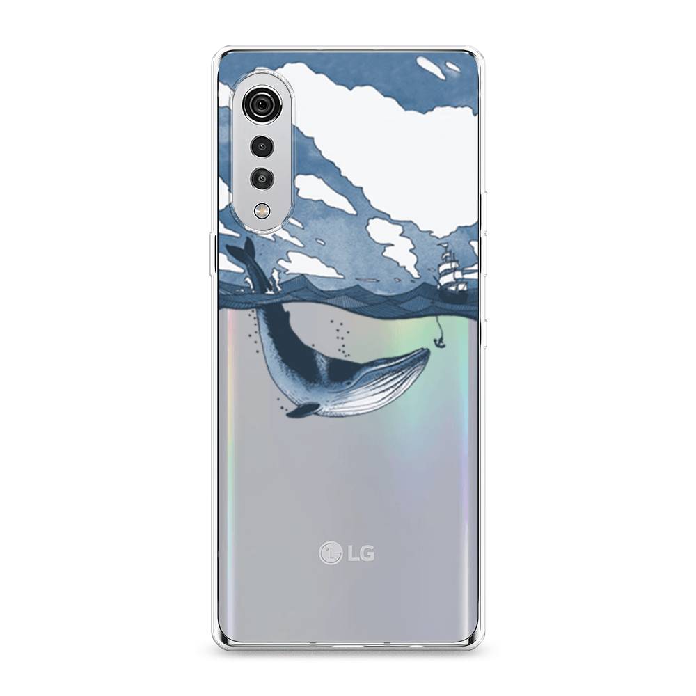

Чехол на LG Velvet 4G "Большой кит", Синий, 84450-1