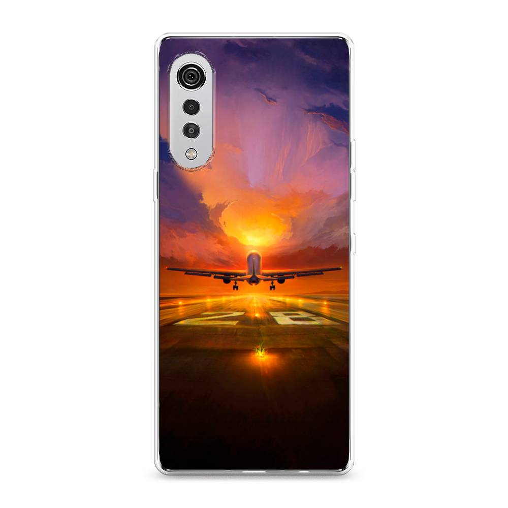 

Чехол на LG Velvet 4G "Самолет на посадке", Оранжевый;синий, 84450-6