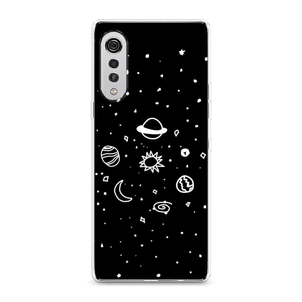 

Чехол на LG Velvet 4G "Дудл солнечной системы", Бежевый;серый, 84450-2