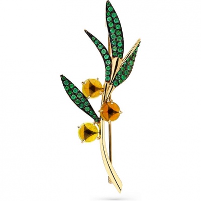 

Брошь из жёлтого золота с турмалинами и изумрудами Master Brilliant 7-370362-00-55, 7-370362-00-55