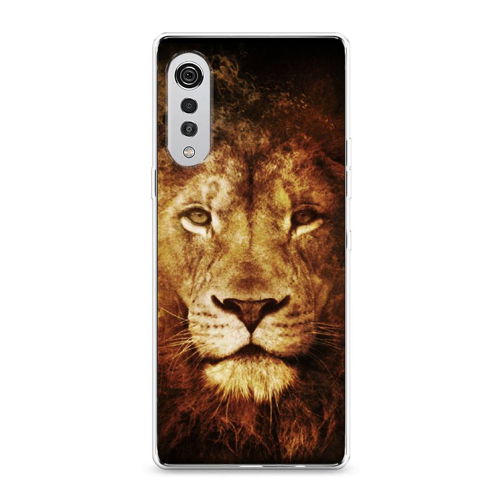 

Чехол на LG Velvet 4G "Лев", Черный;коричневый;желтый, 84450-6