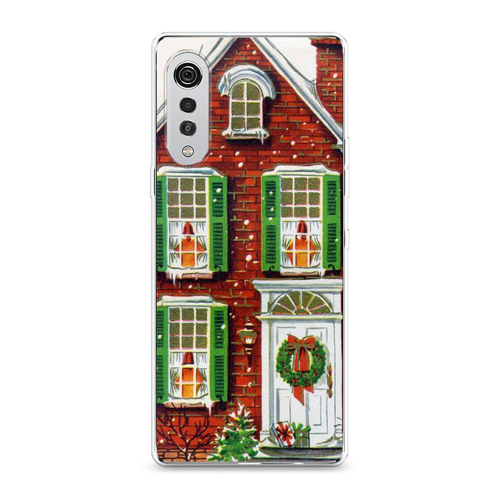 

Чехол на LG Velvet 4G "Рождественский дом", Зеленый;красный;белый, 84450-5