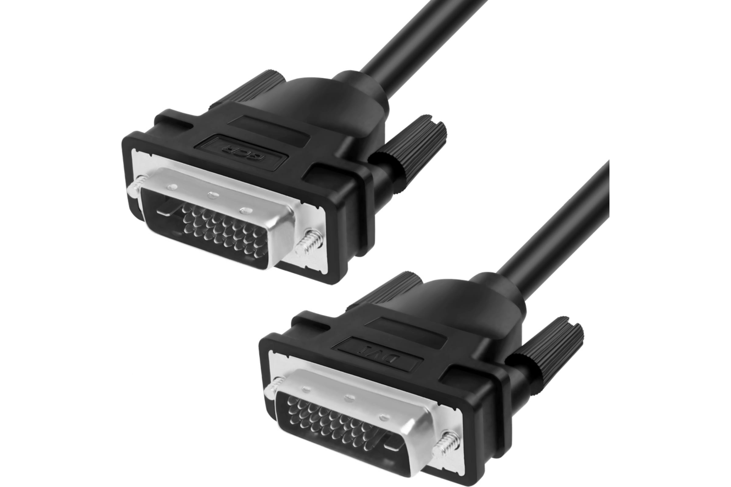 фото Gcr кабель 5.0m dvi-d, черный, od 8.5mm, 28 awg, dvi/dvi, 25m/25m, двойной экран