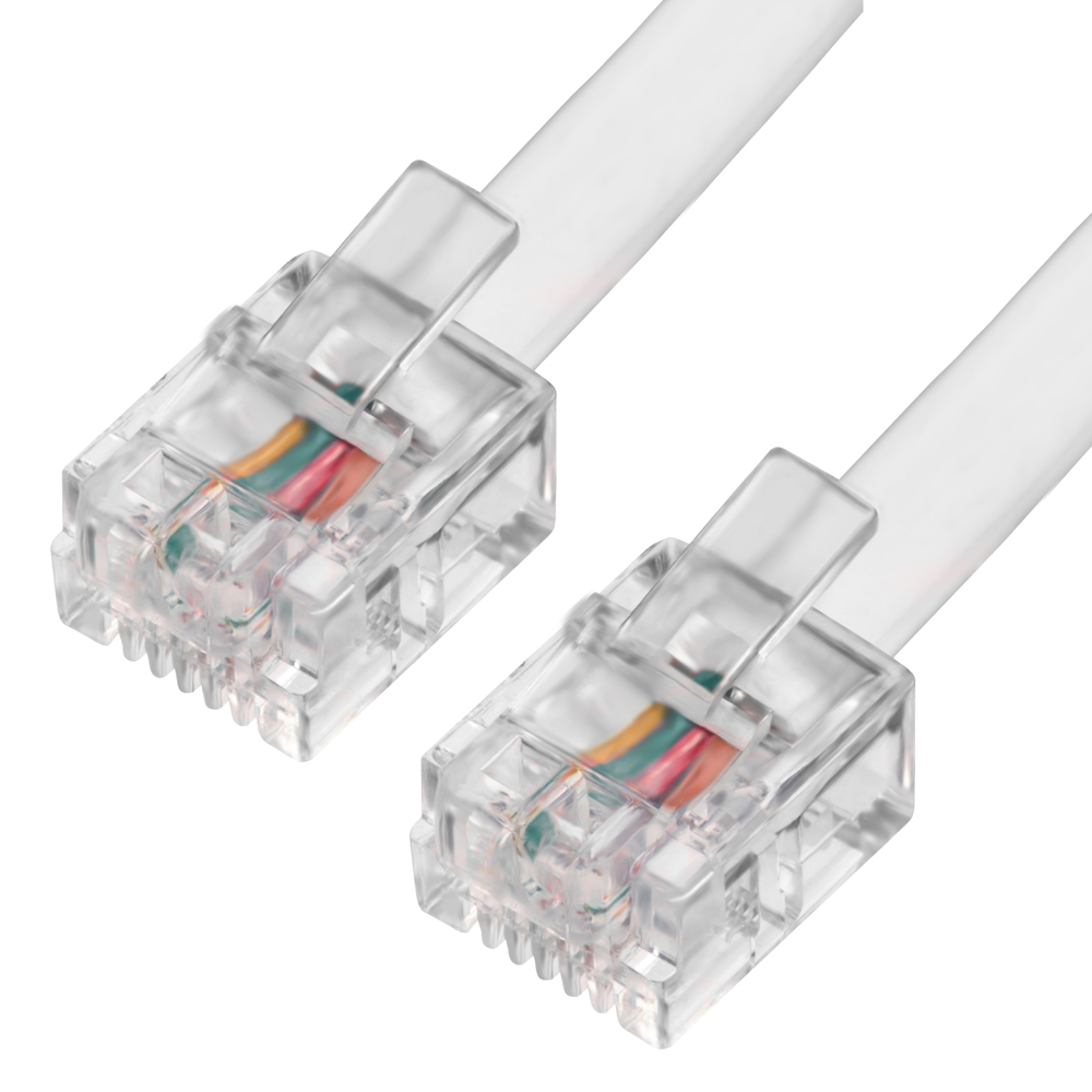 

GCR Телефонный шнур удлинитель для аппарата 20.0m 6P4C (джек 6p4c - jack 6p4c) белый, GCR-TP6P4C-20.0m