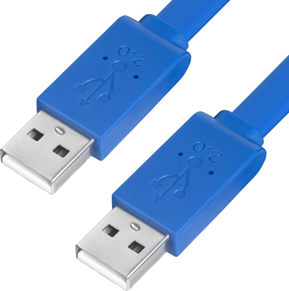 Кабель GCR USB - USB вилка-вилка 1.5м  синий