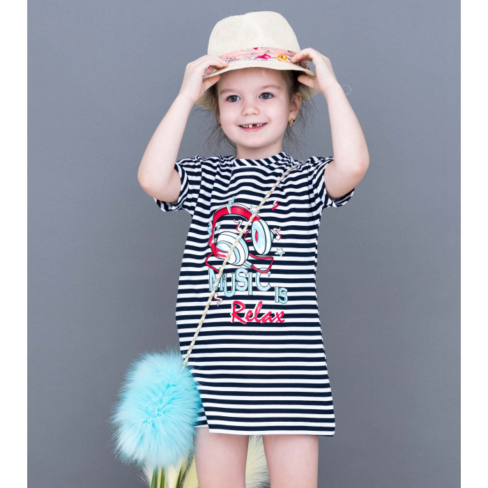 Платье детское Мелонс 1330995, белый, черный, 128