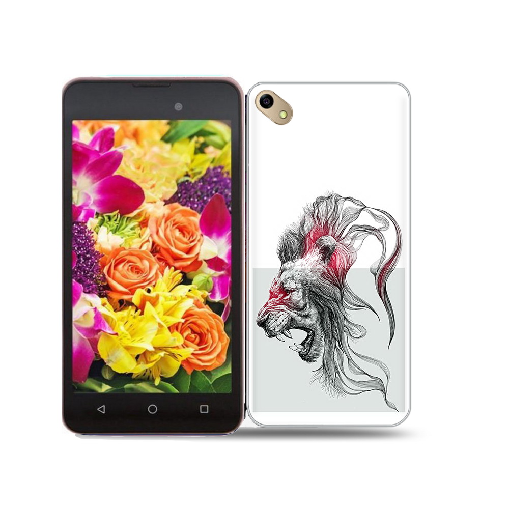

Чехол MyPads Tocco для BQ 5035 разъяренный лев, Прозрачный, Tocco