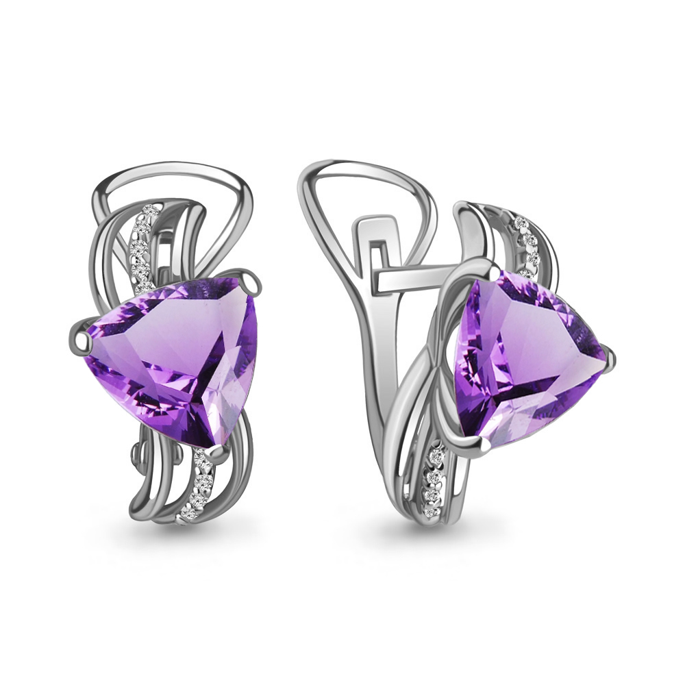 

Серьги из серебра с аметистом Aquamarine 4439104А_925_р, 4439104А_925_р