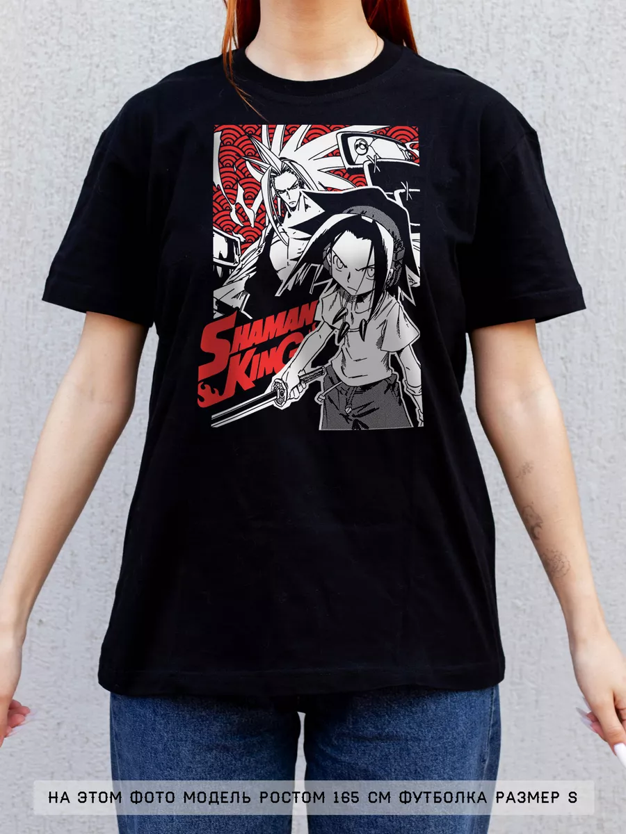 

Футболка женская Animania Shaman King черная M, Черный, Shaman King