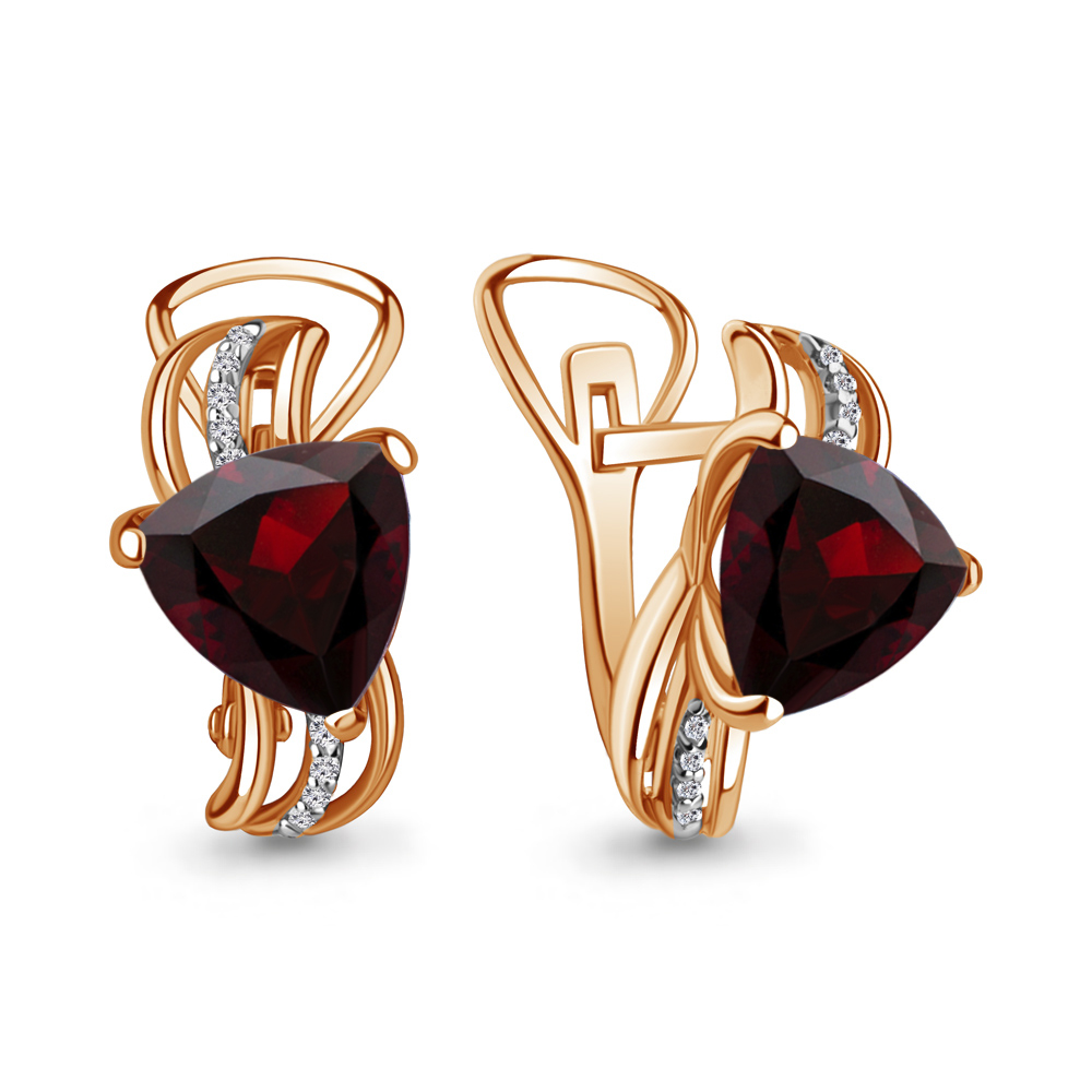 

Серьги из серебра с гранатом Aquamarine 4439103А_925_з, 4439103А_925_з