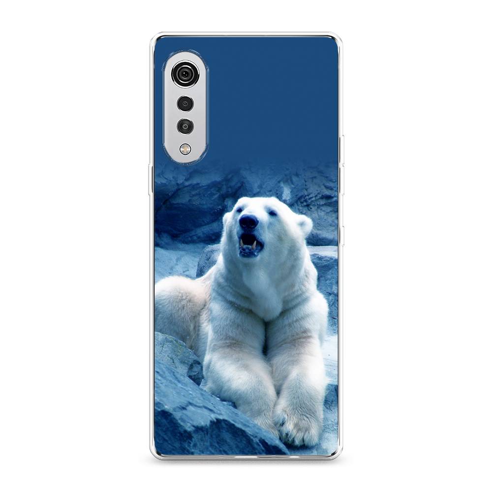 

Чехол на LG Velvet 4G "Белый медведь", Голубой;белый, 84450-1