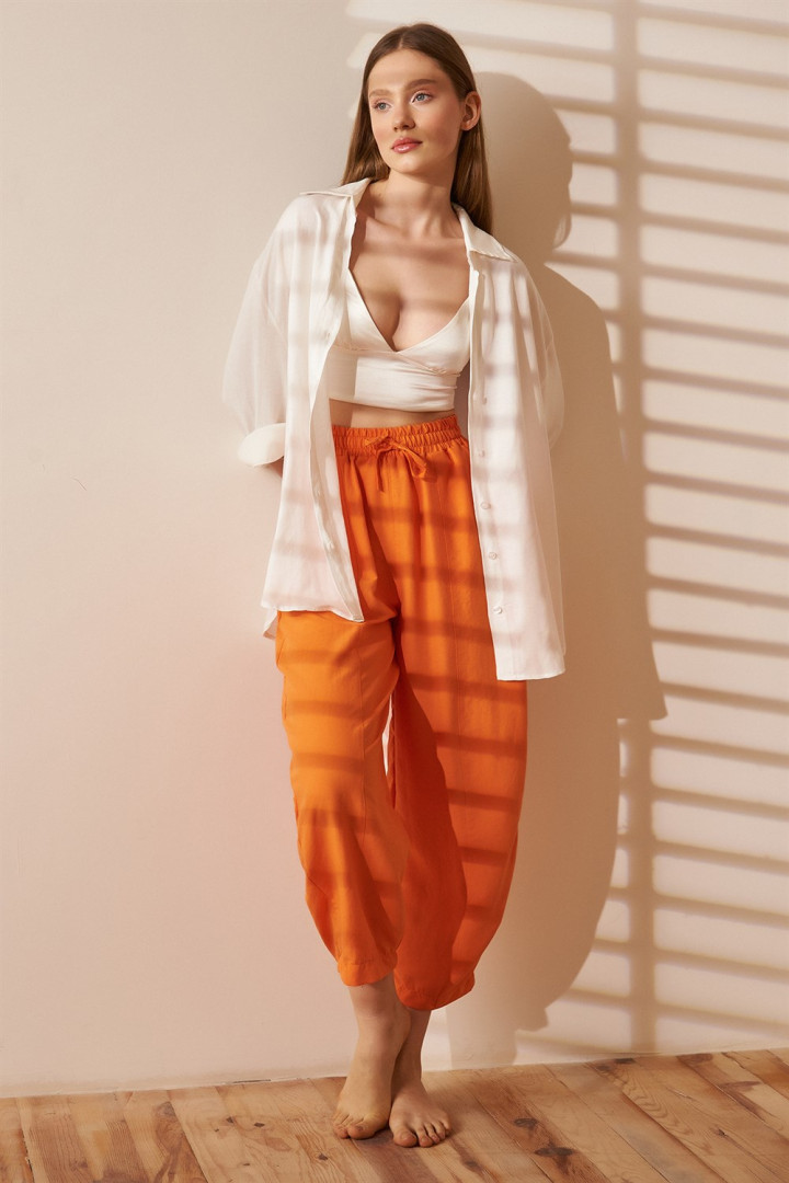 

Брюки женские NEVER MORE 4027 оранжевые M (товары доставляются из-за рубежа), Оранжевый, 4027