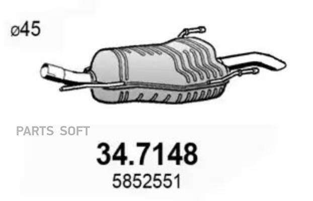 ASSO 34.7148 Глушитель выхлопных газов конечный  () 1шт