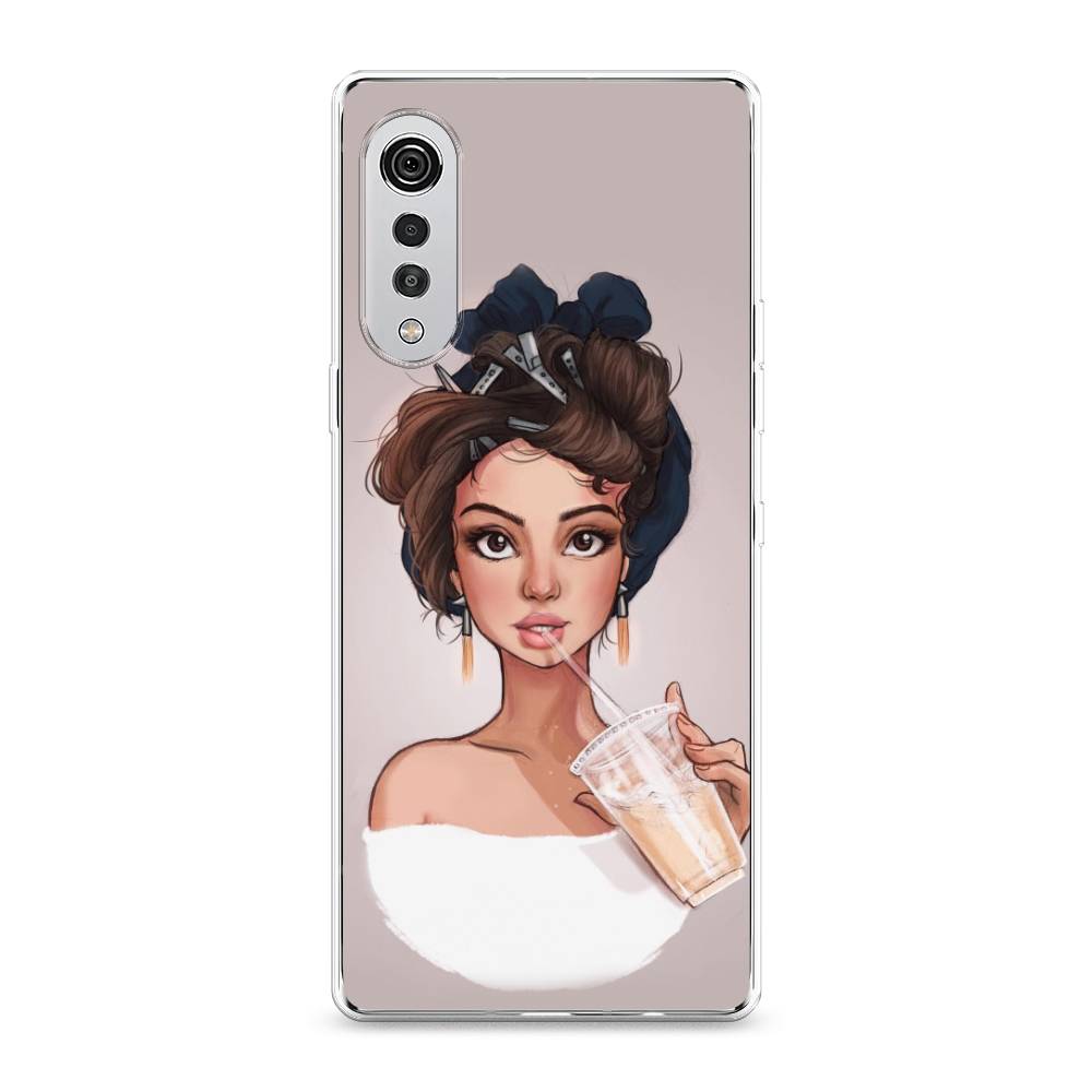 

Чехол на LG Velvet 4G/5G "Девушка с фраппе", Серый, 84450-6