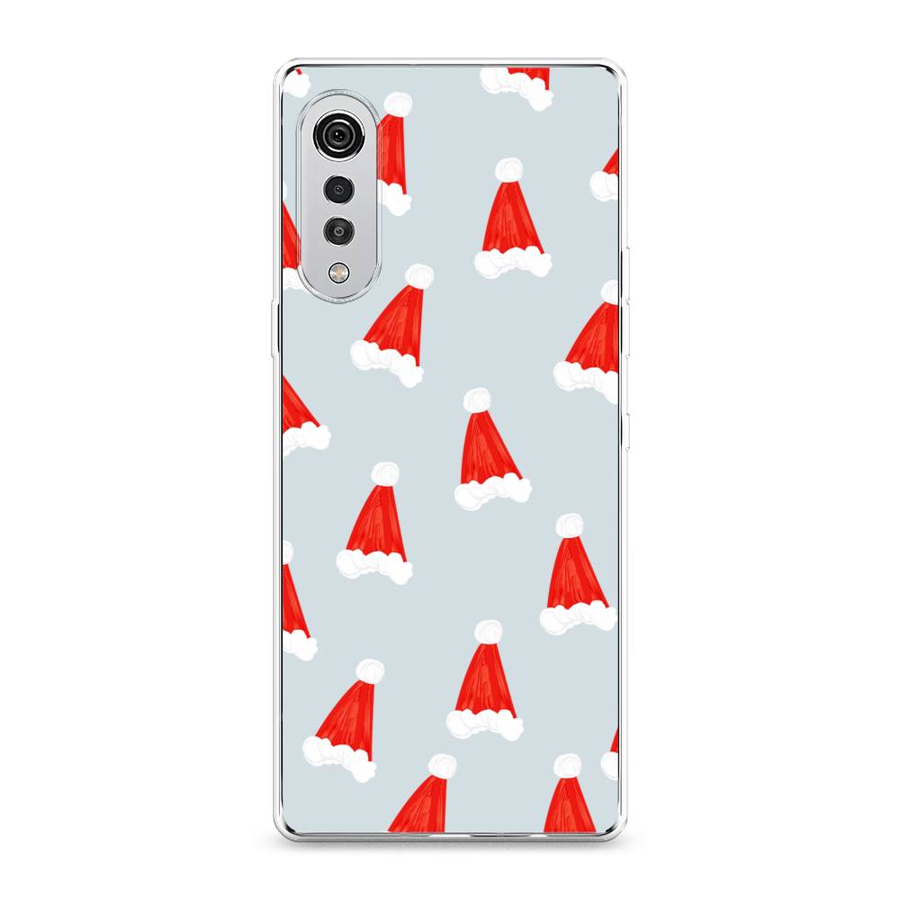 

Чехол на LG Velvet 4G "Новогодние шапочки", Белый;красный;серый, 84450-5