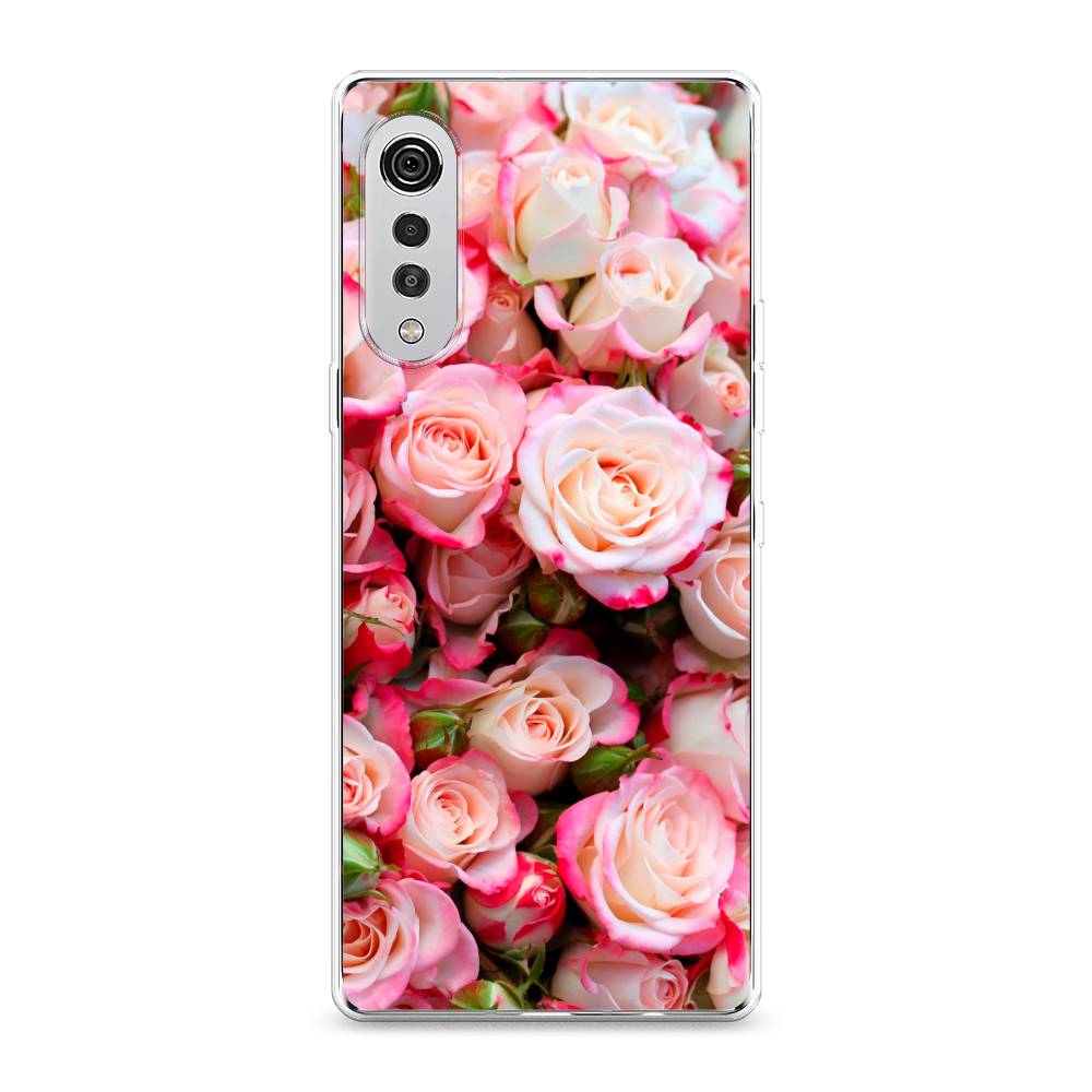 

Чехол на LG Velvet 4G "Много роз", Розовый, 84450-2