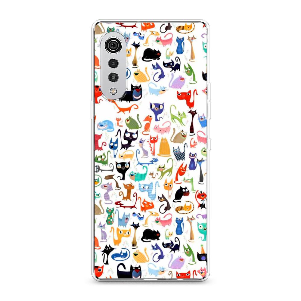 

Чехол на LG Velvet 4G "Цветные коты", Разноцветный, 84450-1