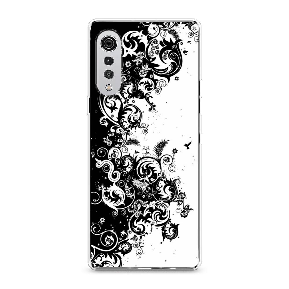 

Чехол на LG Velvet 4G "Черно белый узор", Белый;черный;серый, 84450-3