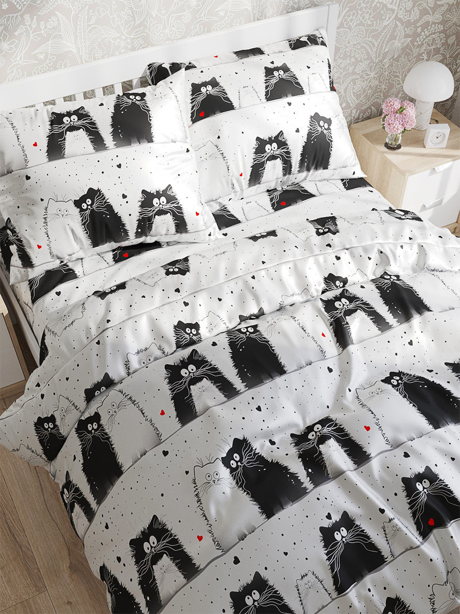 фото Пододеяльник сказка "коты" 1,5-сп 145х215 см