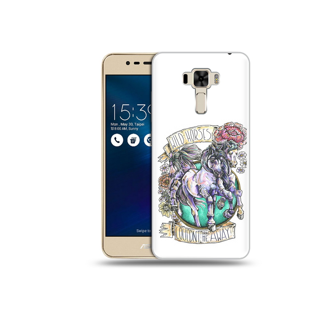 Чехол MyPads Tocco для Asus ZenFone 3 рисунок коней в цветах (PT40480.655.582)