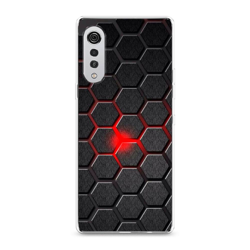 

Чехол на LG Velvet 4G "Соты красные", Красный;черный;серый, 84450-3