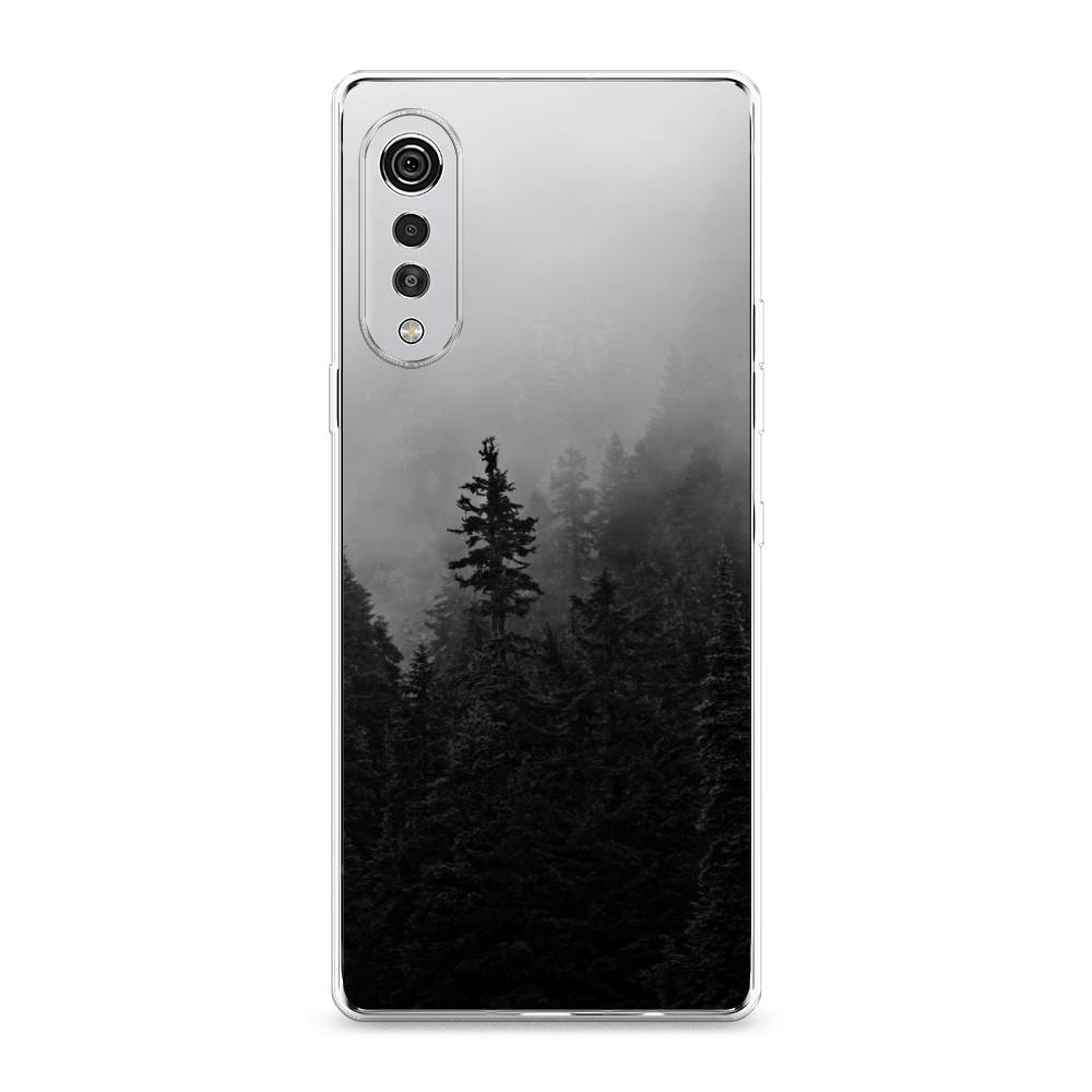 

Чехол на LG Velvet 4G "Туманный лес", Серый;черный, 84450-2
