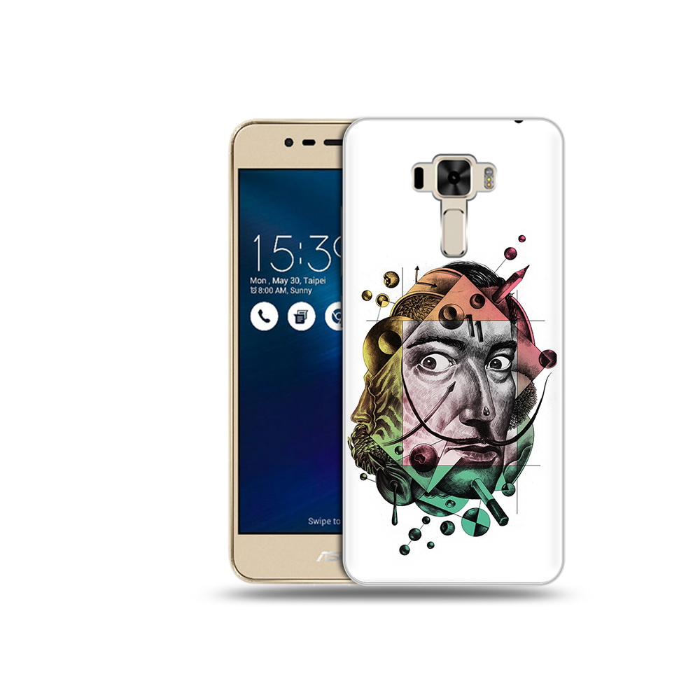 Чехол MyPads Tocco для Asus ZenFone 3 разноцветное лицо абстракция (PT40480.655.570)