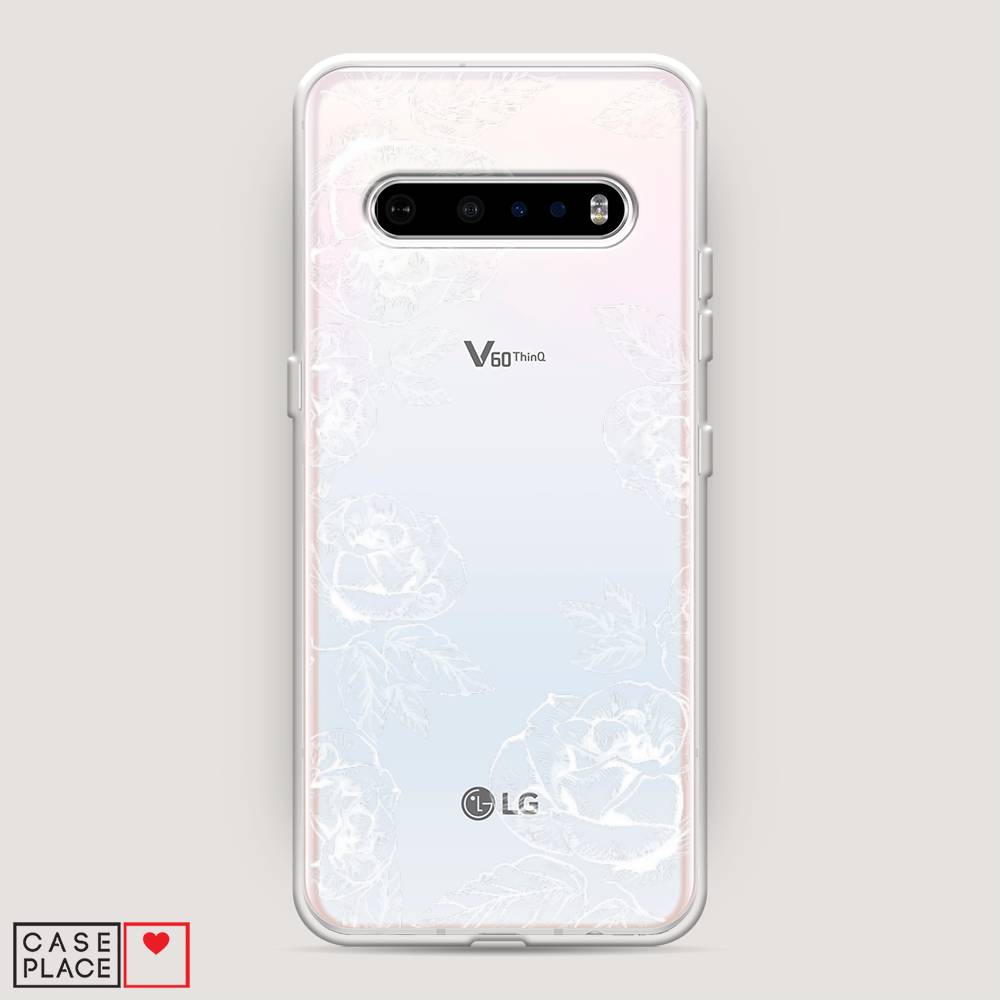 

Чехол на LG V60 "Розы графика", Черный;серый, 84250-2