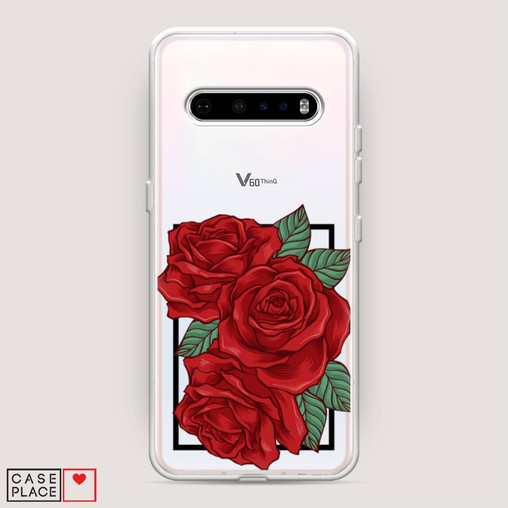 

Чехол на LG V60 "Три алые розы", Красный, 84250-2