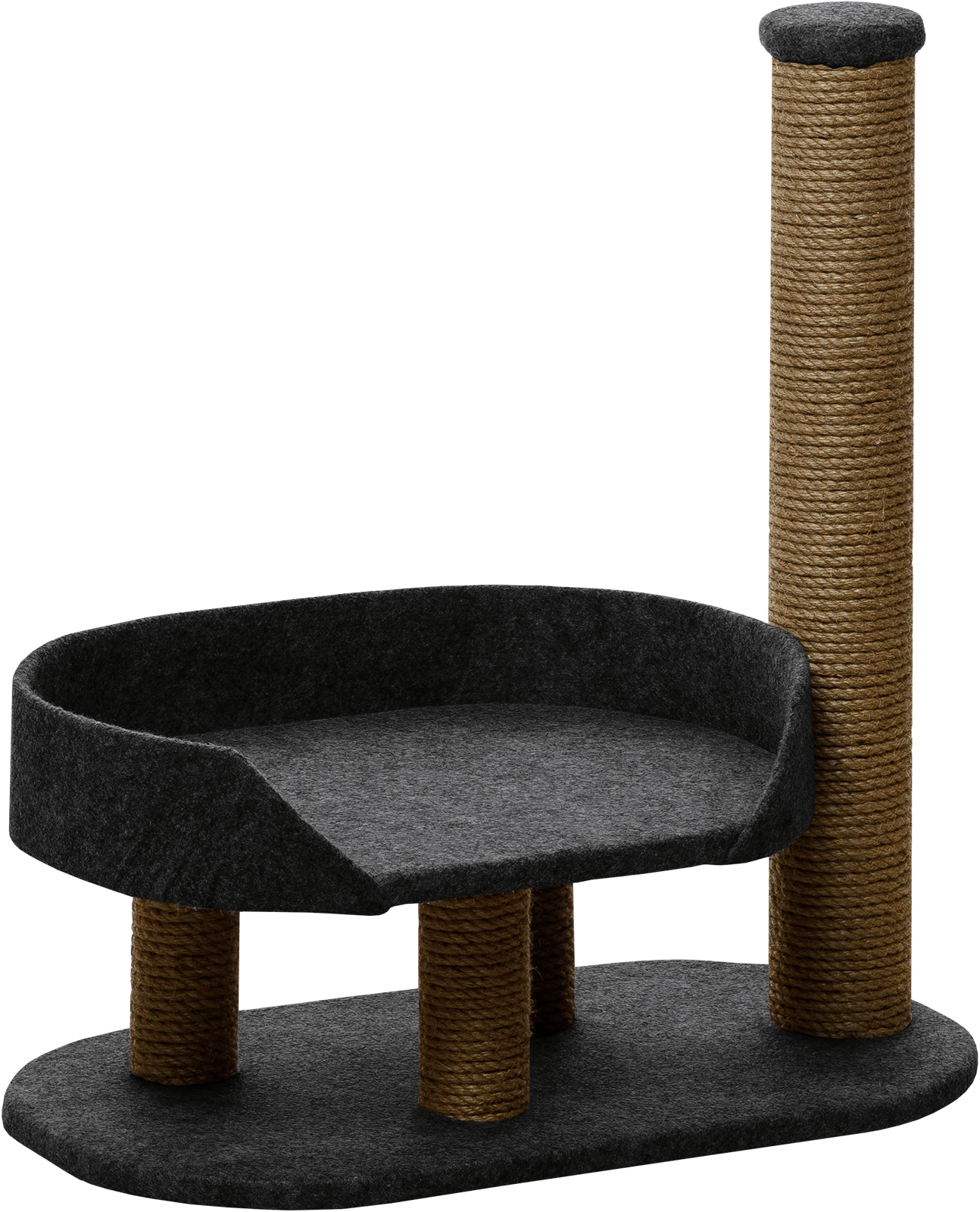 фото Когтеточка-столбик для кошек вака бодик, 60х40х65 см, черный войлок