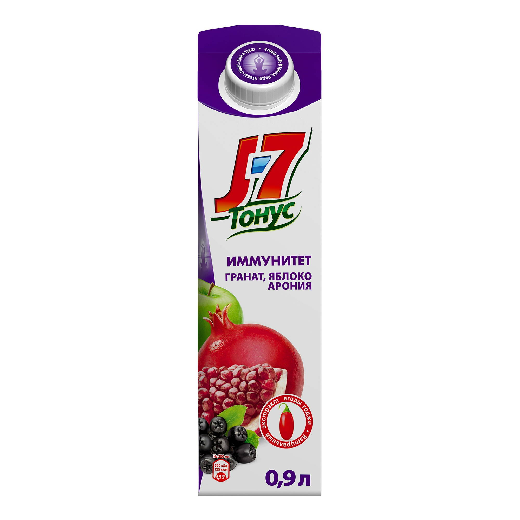 

Нектар J7 Тонус яблоко-гранат-черноплодная рябина-годжи 0,9 л