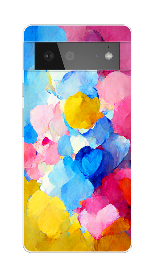 

Чехол на Google Pixel 6 "Яркие пятна", Синий;голубой;желтый;розовый, 270850-1