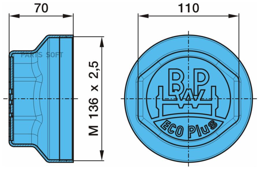 BPW 03.212.25.31.0_крышка ступицы! (м) M136x2.5/SW110 \BPW ECO Plus 8-9t  1шт