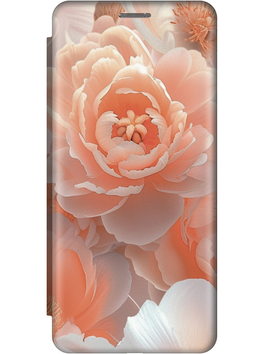 

Чехол-книжка на Samsung Galaxy A23 4G с принтом "Персиковые пионы" золотой, Золотистый;белый;оранжевый, 740132821