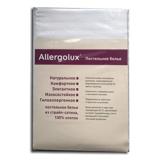 

Простыня на резинке Allergolux 80x200x30 снег