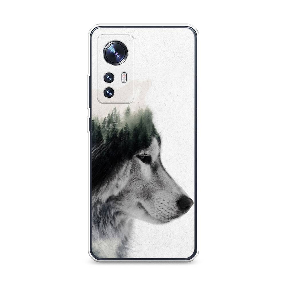 

Чехол на Xiaomi 12 "Волк лес", Серый;белый, 312350-1