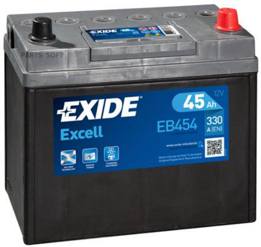

Аккумулятор excell 12v 45ah 300a 234х127х220 полярность etn0 клемы en крепление b0