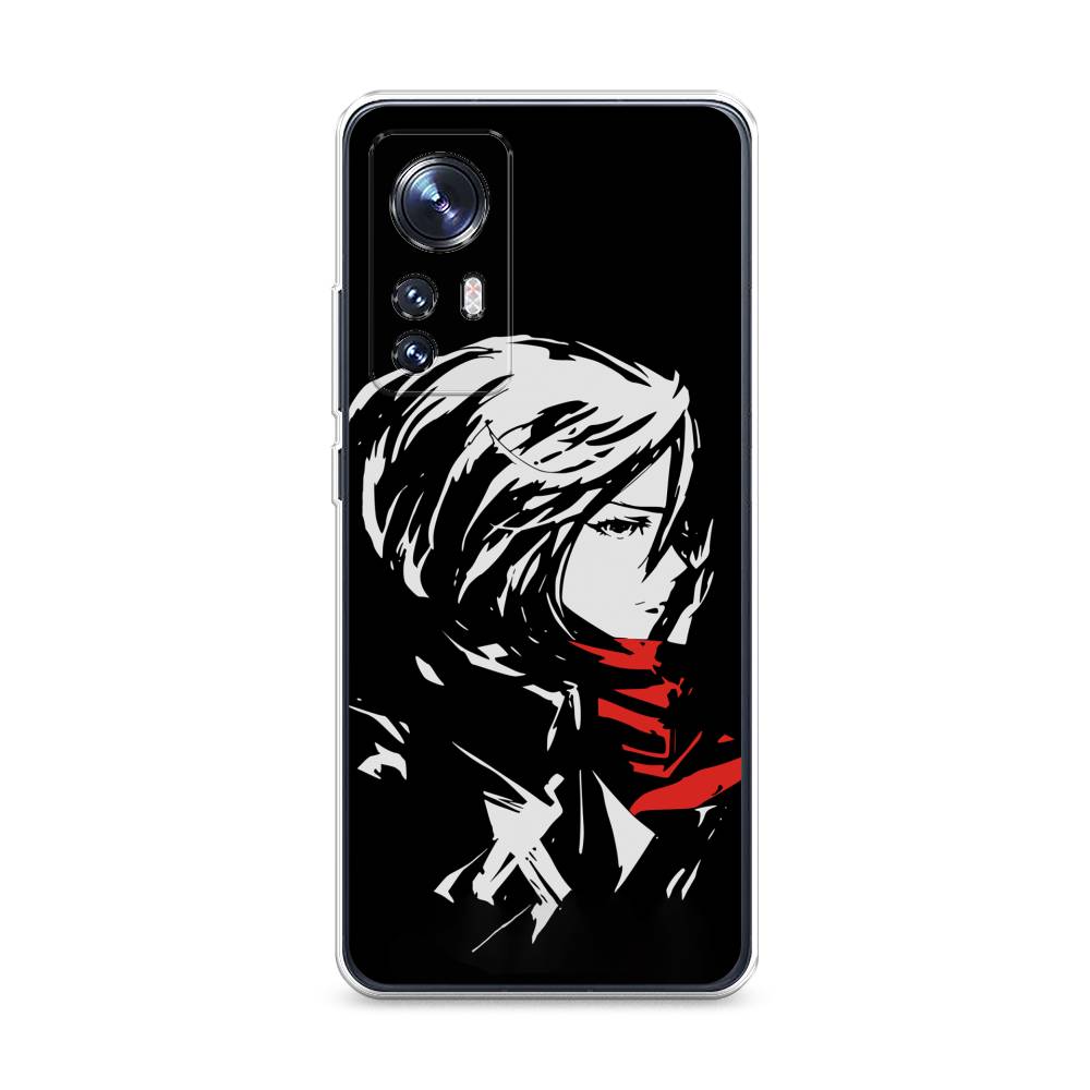 

Чехол на Xiaomi 12 "Микаса минимализм", Черный;серый;красный, 312350-4