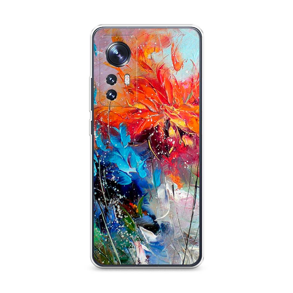 

Чехол на Xiaomi 12 "Абстрактные цветы", Оранжевый;синий, 312350-4