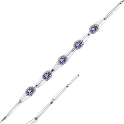 

Браслет из белого золота с танзанитом/бриллиантом р. 18 Master Brilliant 10-220366-00-31, 10-220366-00-31