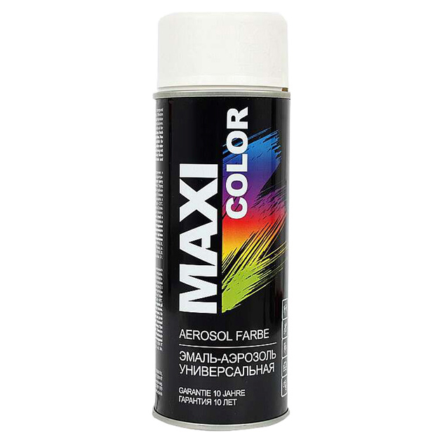 Краска Maxi Color RAL9010 аэрозольная белая матовая 400 мл