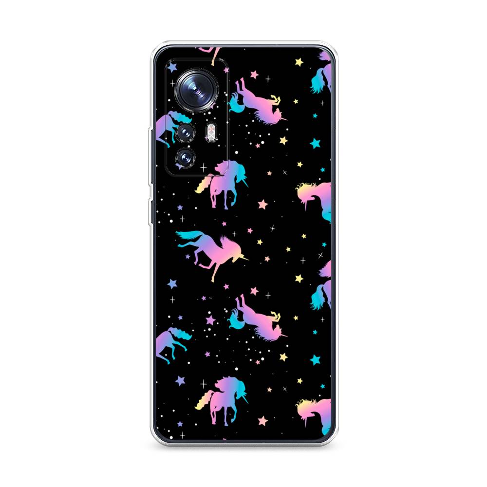 

Чехол на Xiaomi 12 "Единороги градиент", Черный;розовый;голубой, 312350-1