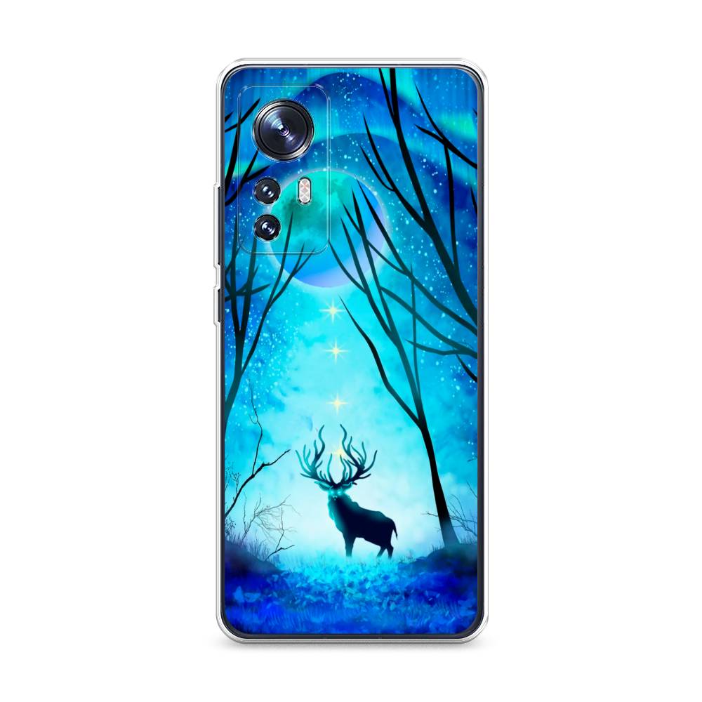 

Чехол на Xiaomi 12 "Олень северное сияние", Синий;черный;голубой, 312350-1