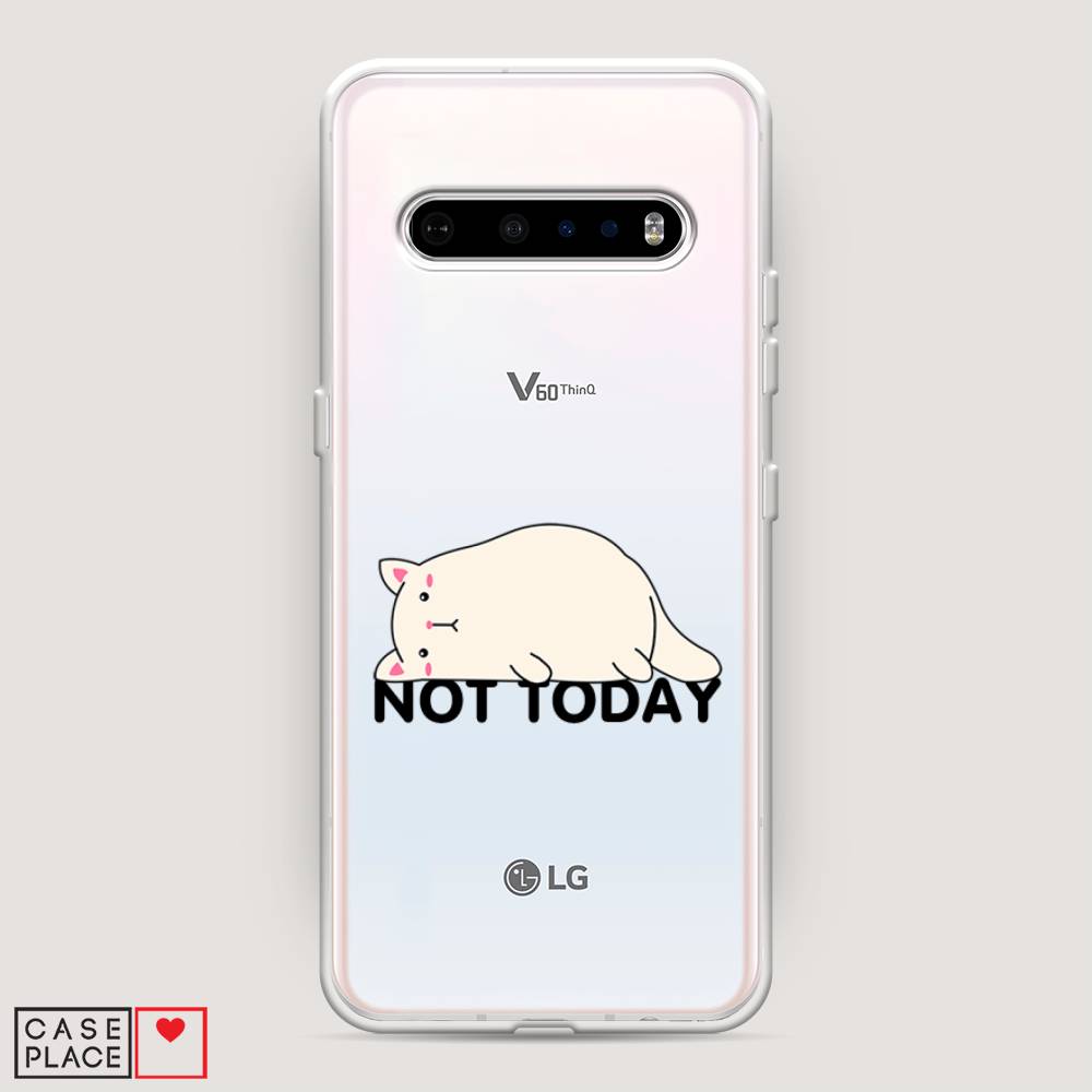 

Чехол на LG V60 "Cat not today", Белый;розовый;черный, 84250-1