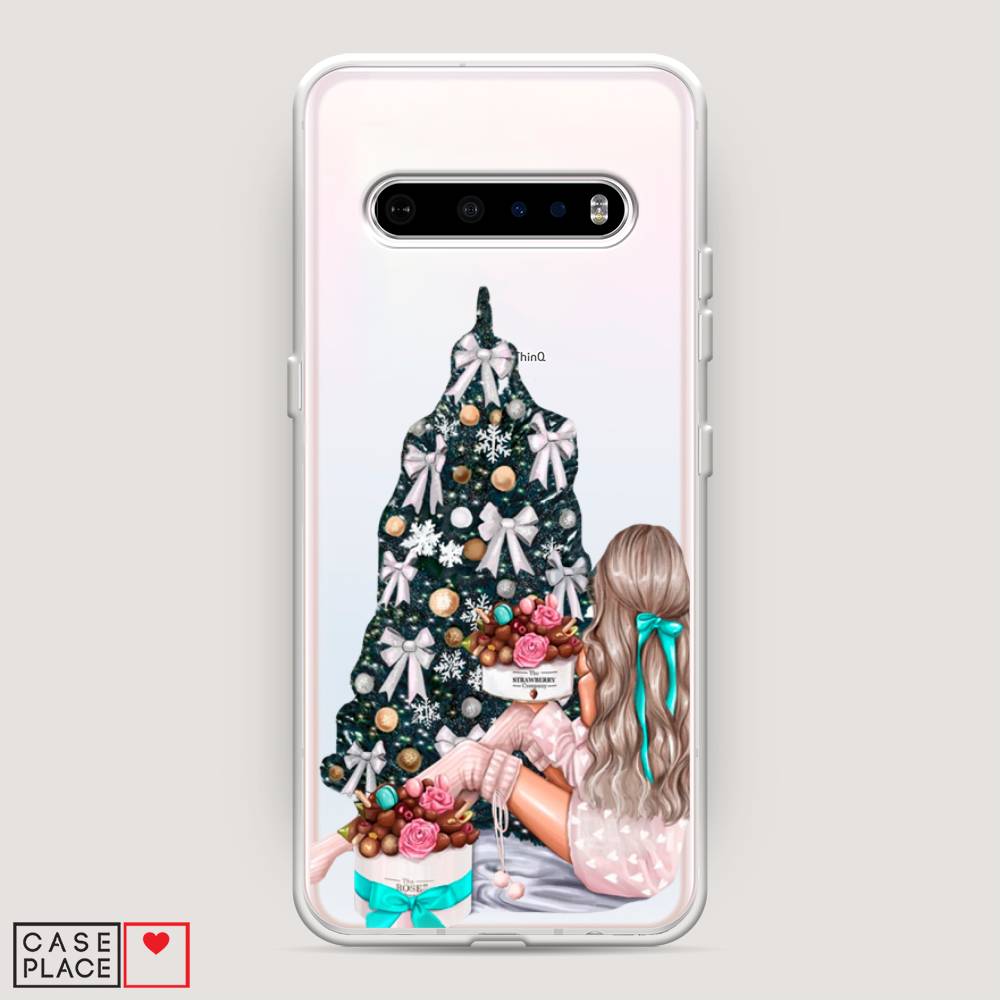 

Чехол на LG V60 "New Year", Зеленый;бежевый;голубой, 84250-5