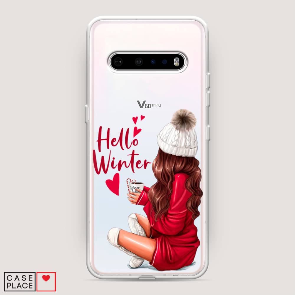 

Чехол на LG V60 "Hello winter", Красный;белый;коричневый, 84250-5