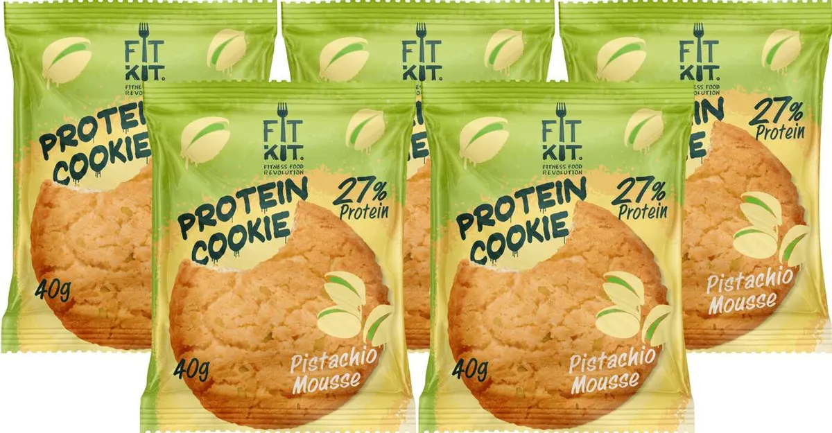 фото Печенье fit kit protein cookie 5 40 г, 5 шт., фисташковый мусс