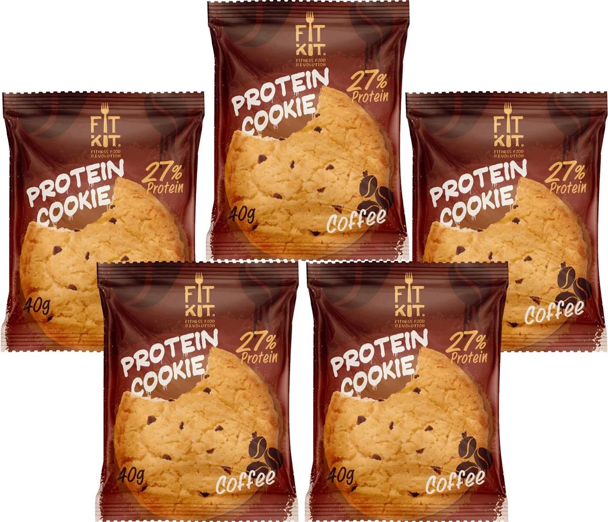 Печенье Fit Kit Protein Cookie 5 40 г, 5 шт., кофе